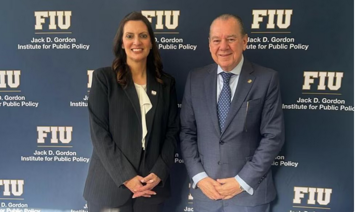 Jeanette Nuñez, presidenta de FIU, y Mario Montoto, titular de la Fundación Tadea